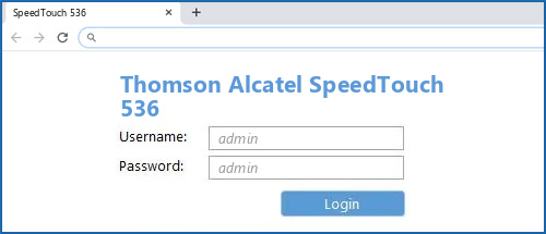 Thomson Alcatel SpeedTouch 536 router default login