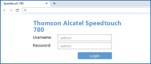 Thomson Alcatel Speedtouch 780 router default login