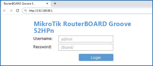 MikroTik RouterBOARD Groove 52HPn router default login
