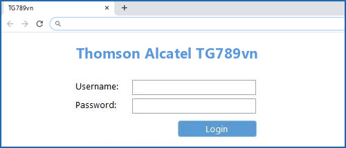 Thomson Alcatel TG789vn router default login