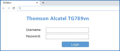 Thomson Alcatel TG789vn router default login