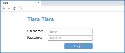 Tiara Tiara router default login