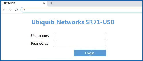 Ubiquiti Networks SR71-USB router default login