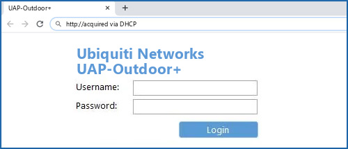Ubiquiti Networks UAP-Outdoor+ router default login
