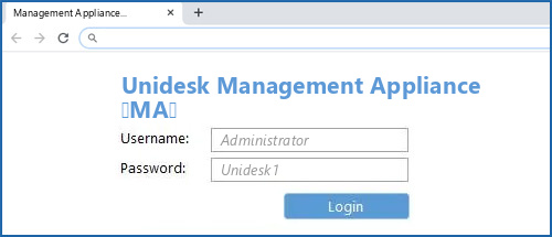 Unidesk Management Appliance (MA) router default login