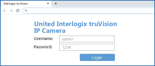 United Interlogix truVision IP Camera router default login