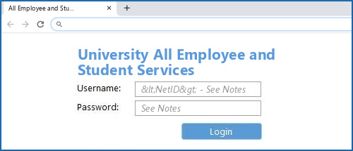 University All Employee and Student Services router default login