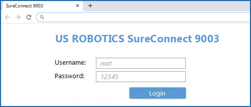 US ROBOTICS SureConnect 9003 router default login