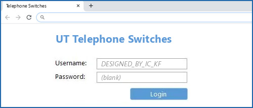 UT Telephone Switches router default login