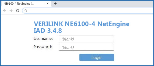 VERILINK NE6100-4 NetEngine IAD 3.4.8 router default login
