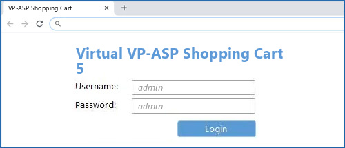 Virtual VP-ASP Shopping Cart 5 router default login