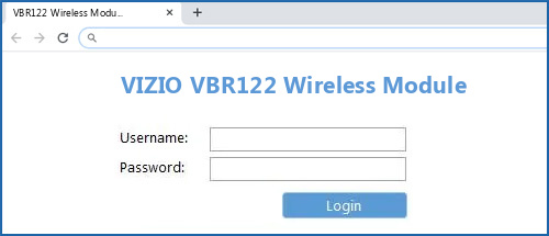 VIZIO VBR122 Wireless Module router default login