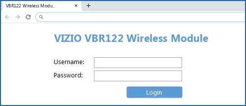 VIZIO VBR122 Wireless Module router default login