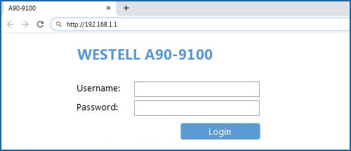 WESTELL A90-9100 router default login