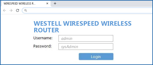 WESTELL WIRESPEED WIRELESS ROUTER router default login