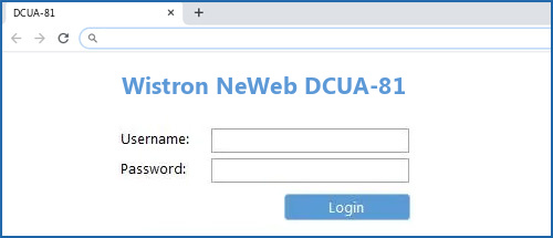 Wistron NeWeb DCUA-81 router default login