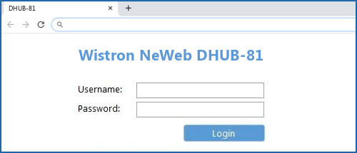 Wistron NeWeb DHUB-81 router default login