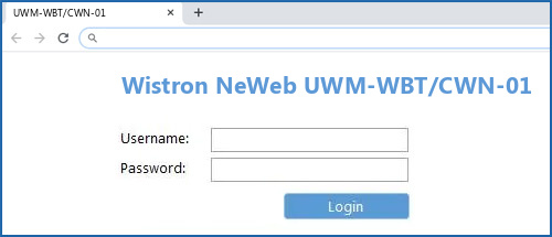 Wistron NeWeb UWM-WBT/CWN-01 router default login