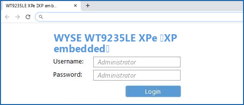 WYSE WT9235LE XPe (XP embedded) router default login