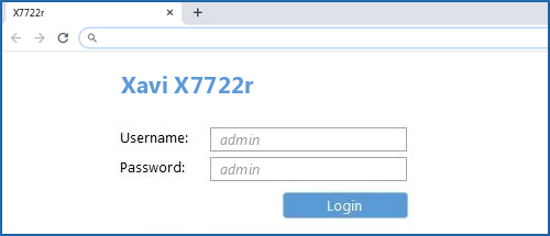 Xavi X7722r router default login