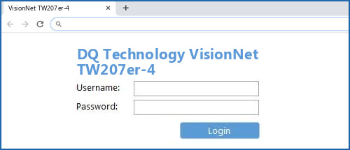 DQ Technology VisionNet TW207er-4 router default login