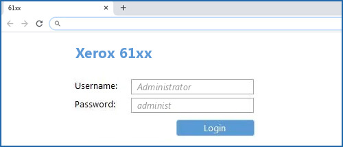 Xerox 61xx router default login