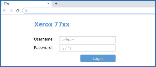 Xerox 77xx router default login