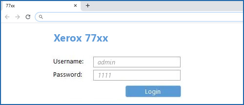 Xerox 77xx router default login