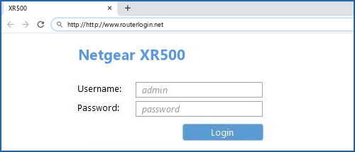 Netgear XR500 router default login