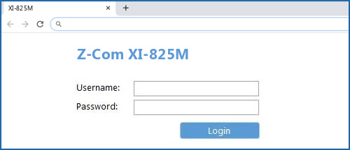 Z-Com XI-825M router default login