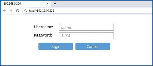 192.168.0.226 default username password