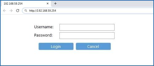 192.168.59.254 default username password
