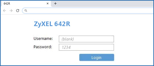 ZyXEL 642R router default login