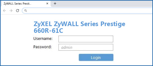 ZyXEL ZyWALL Series Prestige 660R-61C router default login