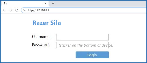 Razer Sila router default login