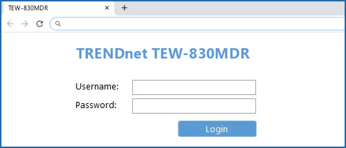 TRENDnet TEW-830MDR router default login