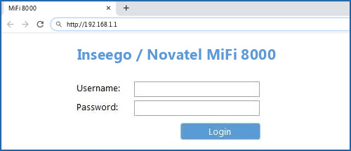 Inseego / Novatel MiFi 8000 router default login