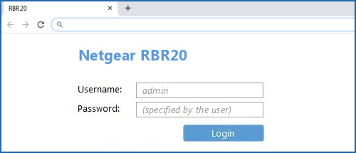 Netgear RBR20 router default login