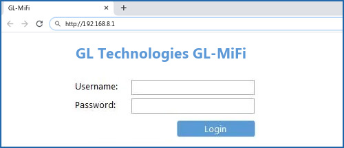 GL Technologies GL-MiFi router default login