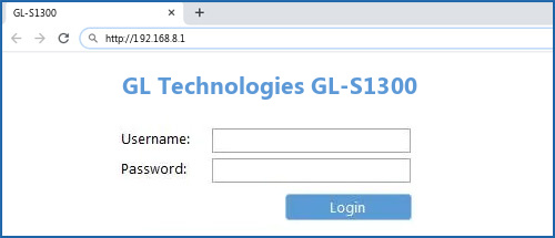 GL Technologies GL-S1300 router default login