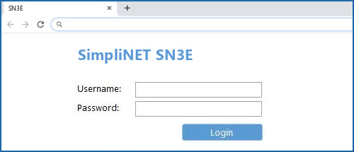 SimpliNET SN3E router default login