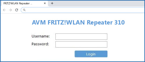 AVM FRITZ!WLAN Repeater 310 router default login