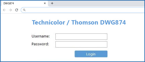 Technicolor / Thomson DWG874 router default login