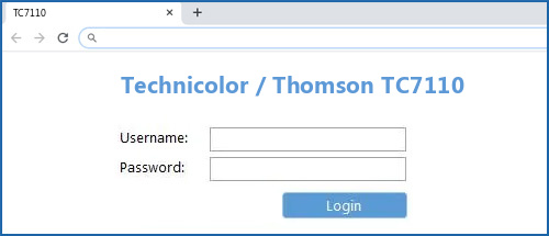 Technicolor / Thomson TC7110 router default login