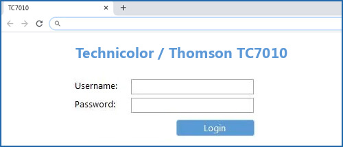 Technicolor / Thomson TC7010 router default login