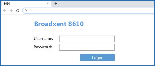 Broadxent 8610 router default login