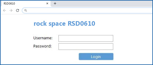 rock space RSD0610 router default login