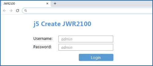 j5 Create JWR2100 router default login