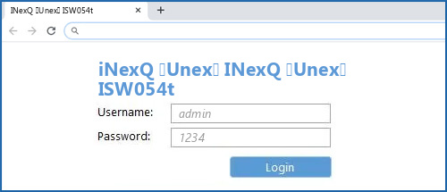 iNexQ (Unex) INexQ (Unex) ISW054t router default login