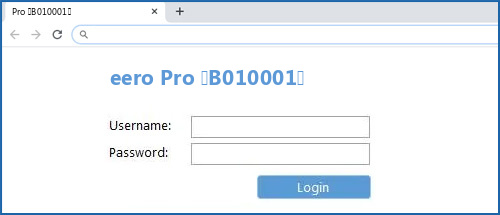 eero Pro (B010001) router default login